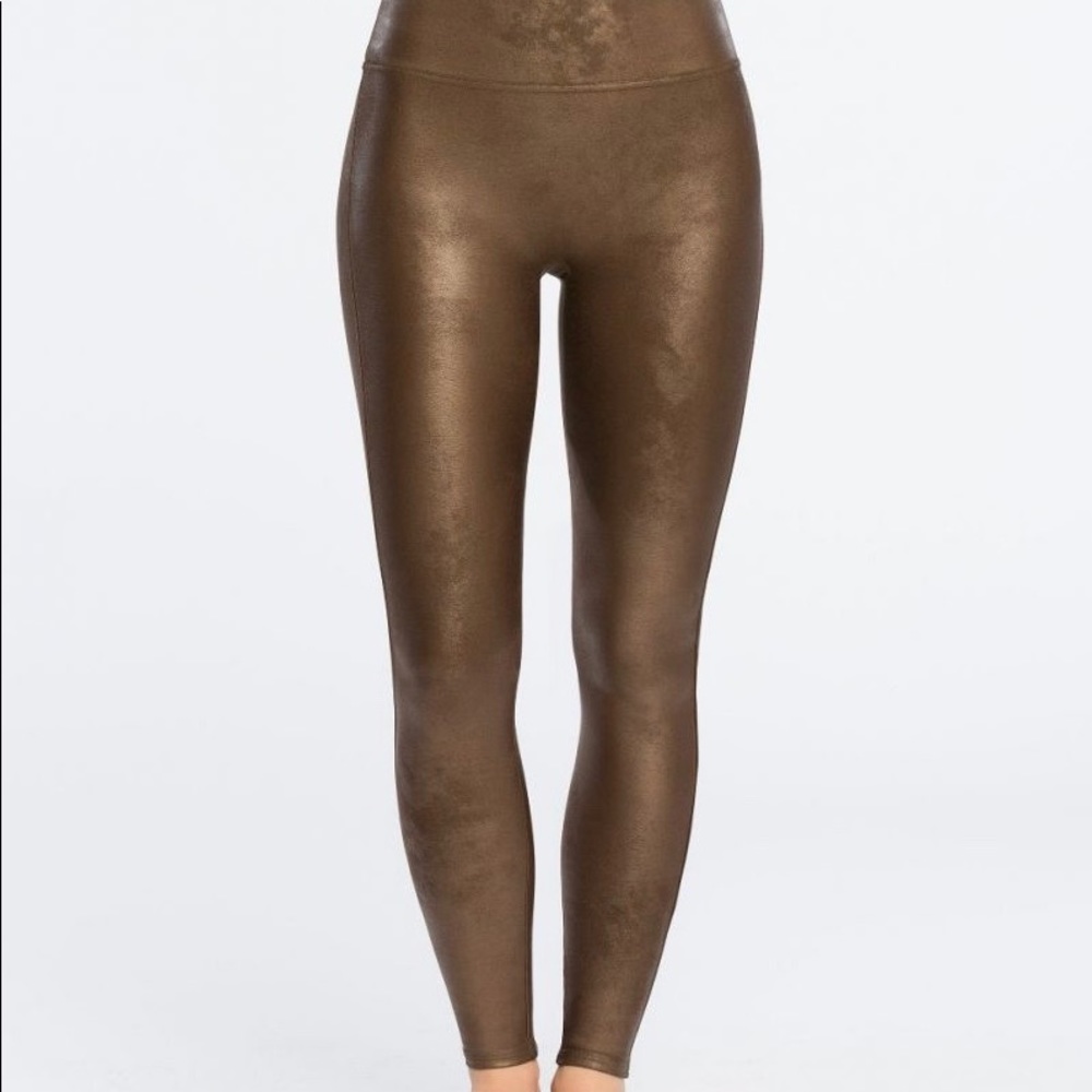 Spanx Faux Leather Bronze Leggings